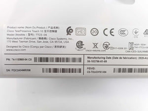 CISCO 74-115968-04 C0 CS-TOUCH10 V04 TelePresence Touch 10