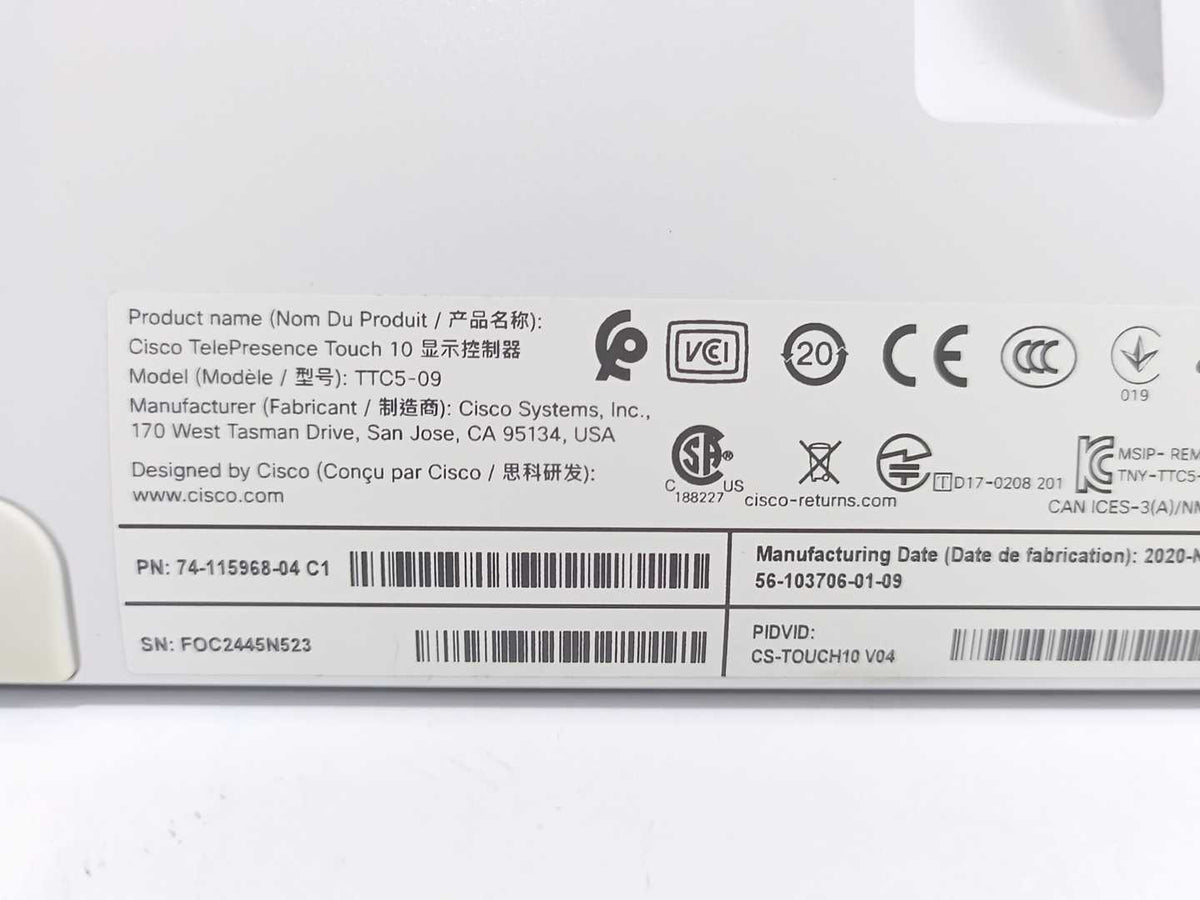 CISCO 74-115968-04 C1 CS-TOUCH V04 TelePresence Touch 10