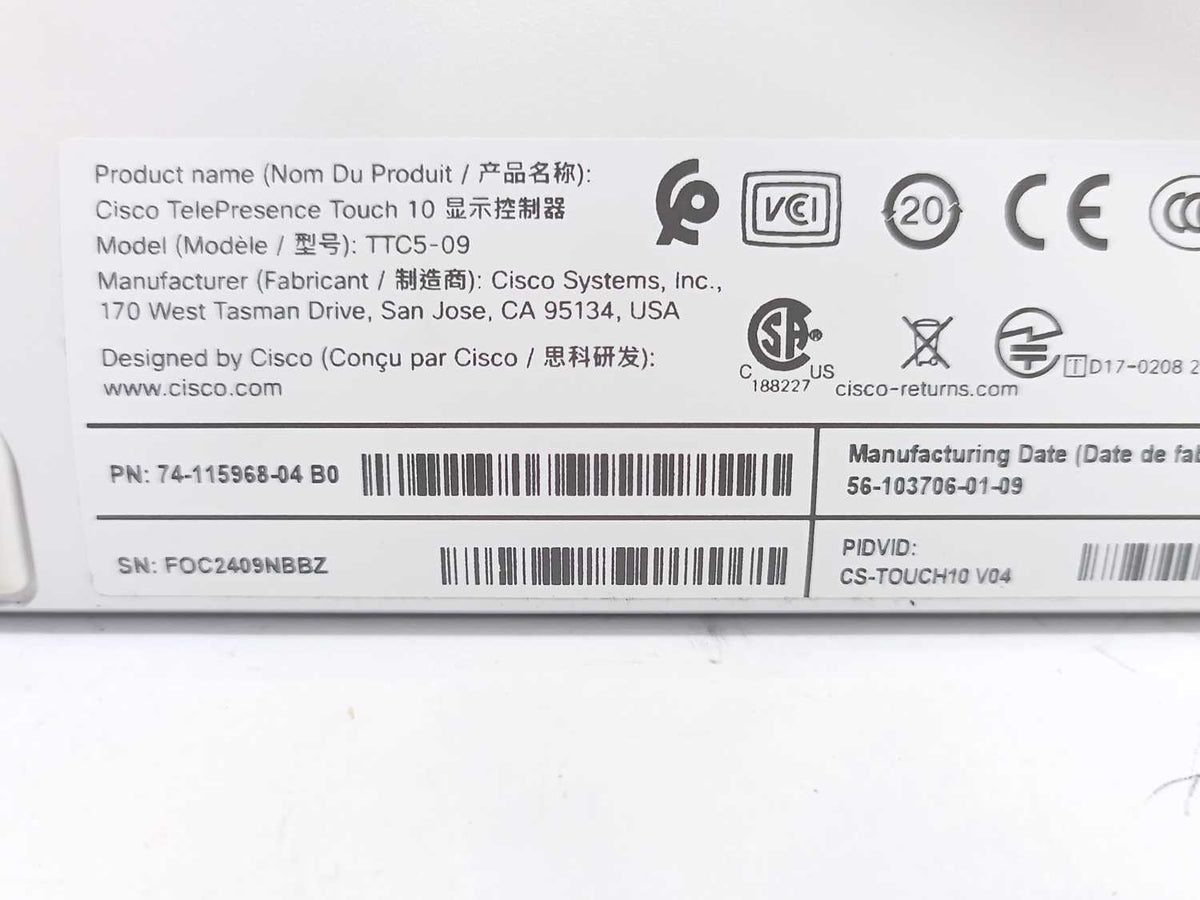 CISCO 74-115968-04 B0 TelePresence Touch 10 Display Controller