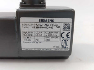 Siemens 1FK2102-1AG00-0MA0 Electric Motor - Inverter Duty
