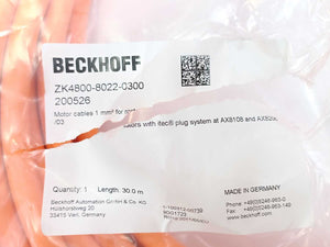 Beckhoff ZK4800-8022-0300 Motor Cable 1mm², 30m
