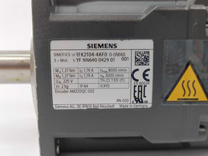 Siemens 1FK2104-4AF00-0MA0 Synchronous Servo Motor