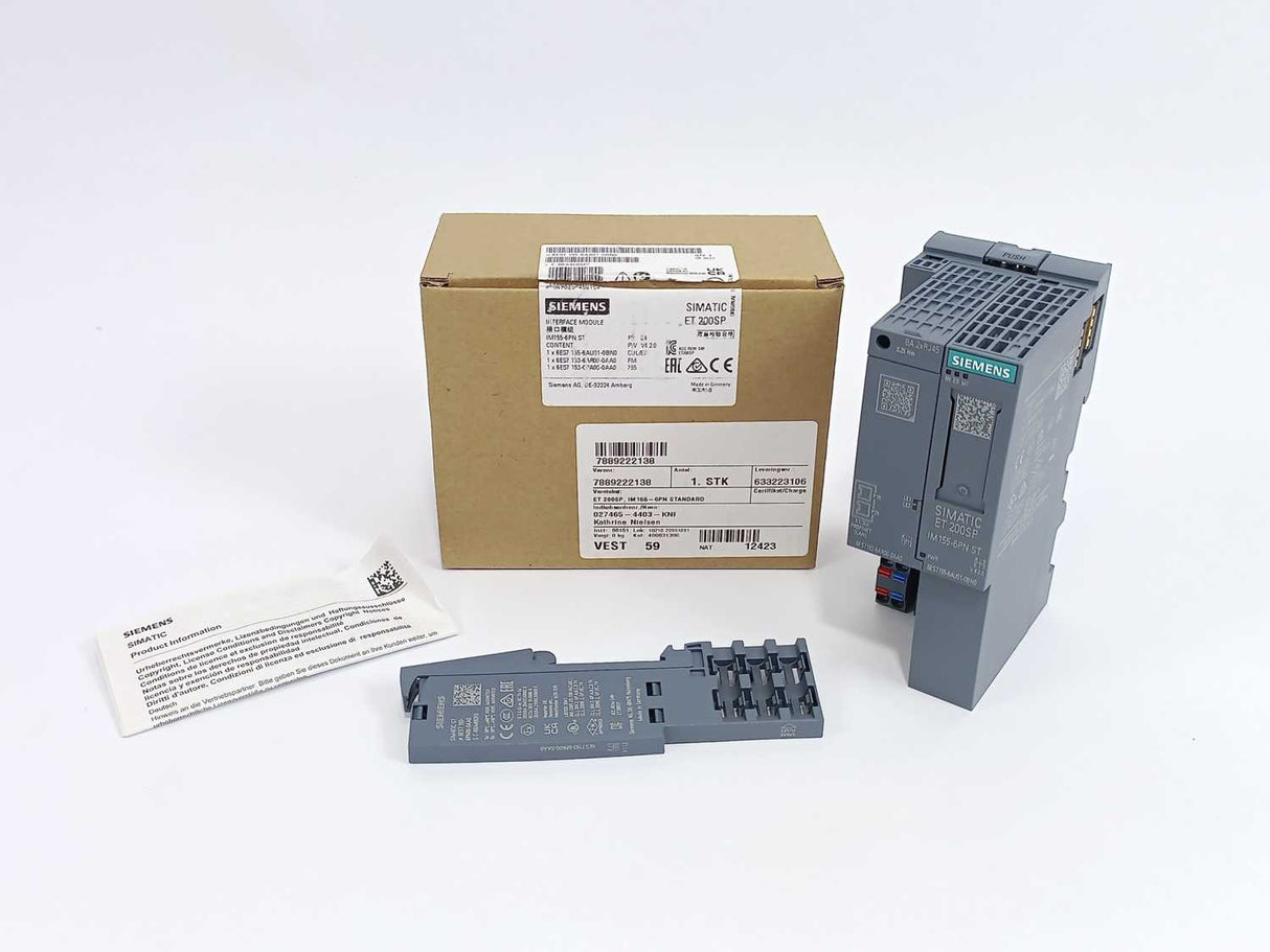 Siemens 6ES7155-6AA01-0BN0 Interface Module SIMATIC ET 200SP, PROFINET Bundle IM