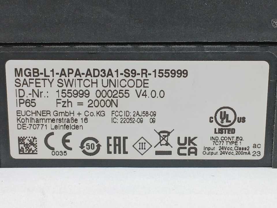Euchner MGB-L1HE-APA-L-156003 156003 Safety Switch Unicode Locking Set