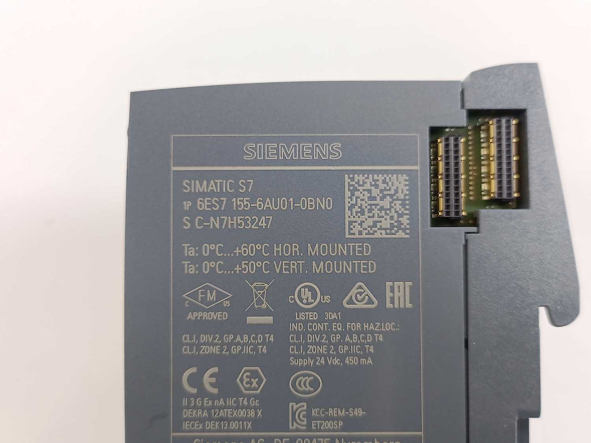 Siemens 6ES7 155-6AU01-0BN0 SIMATIC ET 200SP Interface w/ 6ES7193-6AR00-0AA0