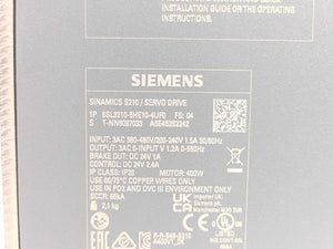 Siemens 6SL3210-5HE10-4UF0 SINAMICS S210 Frequency Converter