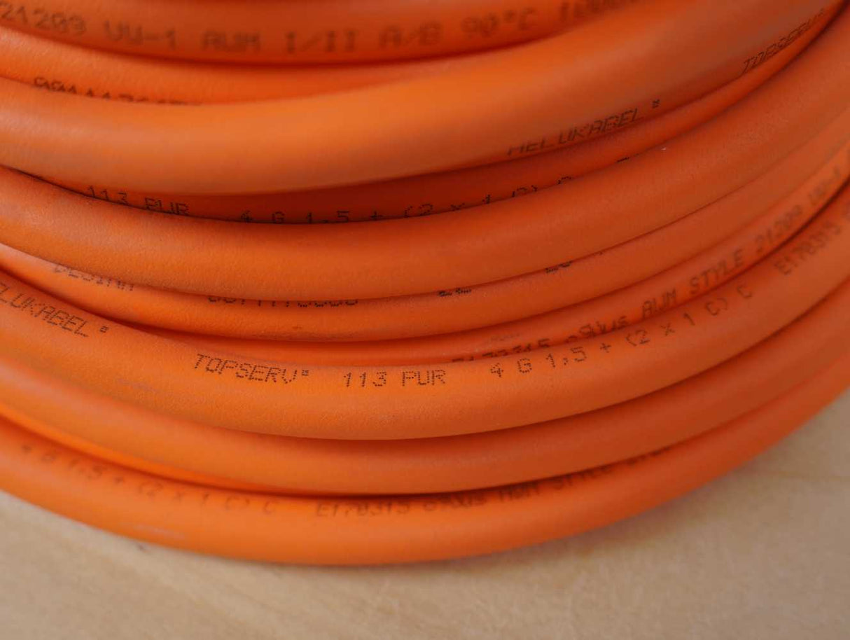 HELUKABEL 74506 TOPSERV 113 PUR (4G1,5 + (2x1)) mm² Orange Cable. 70m Spool