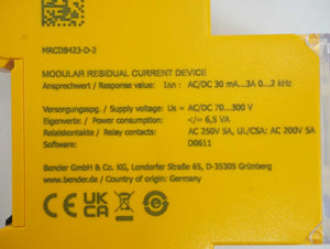 Bender  B94043056 LINETRAXX MRCDB423-D-2 Residual Current Monitor