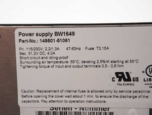 Bihl+Wiedemann 149501-51061 Power Supply BW1649
