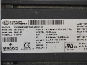 Control Techniques 095U2B301VACAA100190 Servo Motor