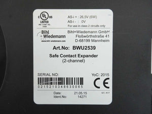 Bihl+Wiedemann BWU2539 Safe Contact Expander (2-channel)