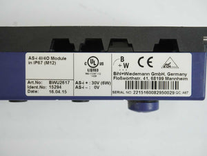 Bihl+Wiedemann BWU2617 AS-i 4I/4O Module in IP67 (M12)