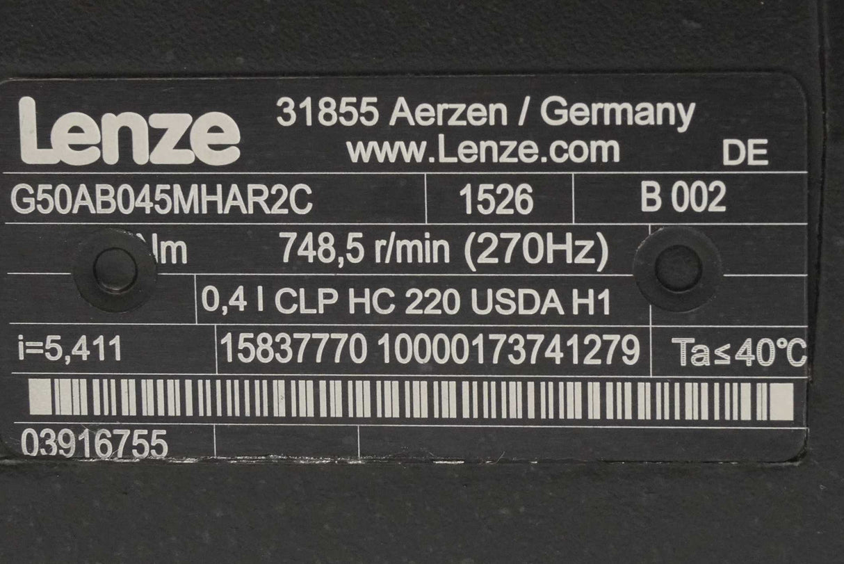 LENZE MCS 06I41-RS0B0-Z0B0-ST5S00N-R0SU S-MCT Servo Motor with Gearbox