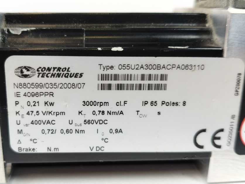 Control Techniques 055U2A300BACPA063110 Servo Motor