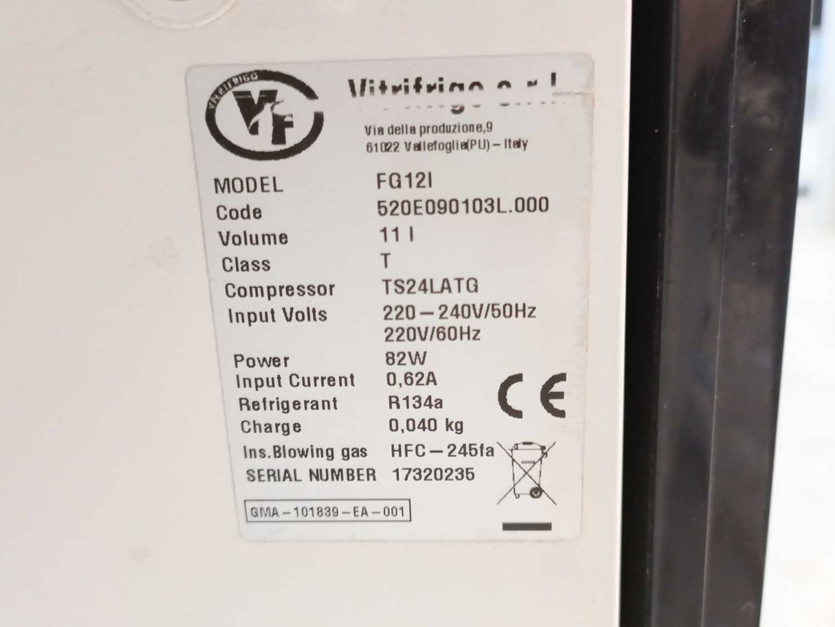 Vitrifrigo 520E090103L.000 FG12I 11L Milk Refrigerator/Cooler