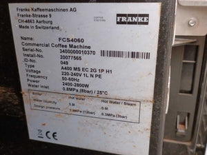 Franke FCS4060 A400 MS EC 2G 1P H1 Commercial Coffee Machine