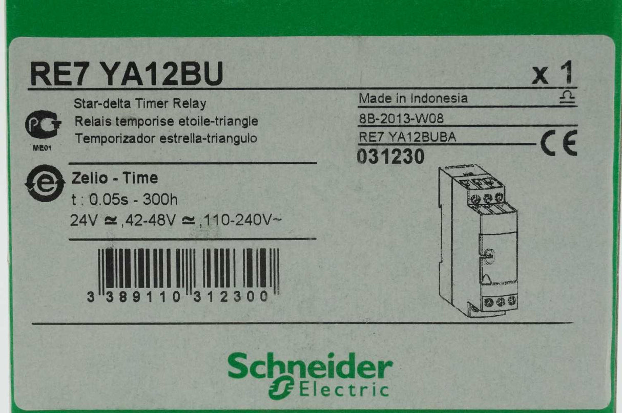 Schneider Electric RE7YA12BU Zelio-Time Star-Delta Timer Relay 031230