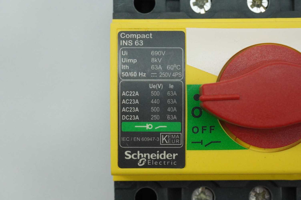 Schneider Electric 28918 Compact INS63 3P 63A Switch Disconnector