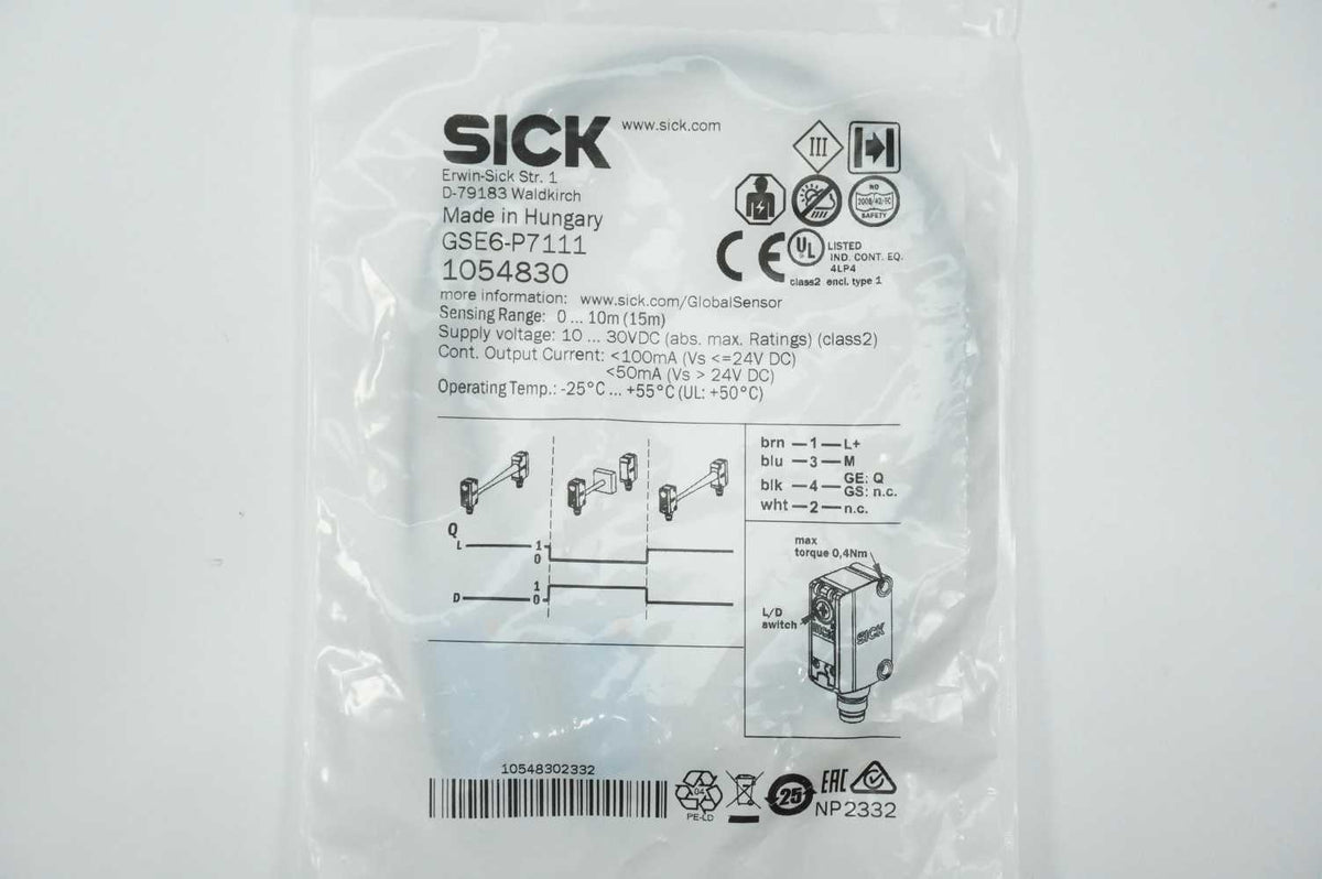 SICK 1054830 GSE6-P7111 Photoelectric Sensor