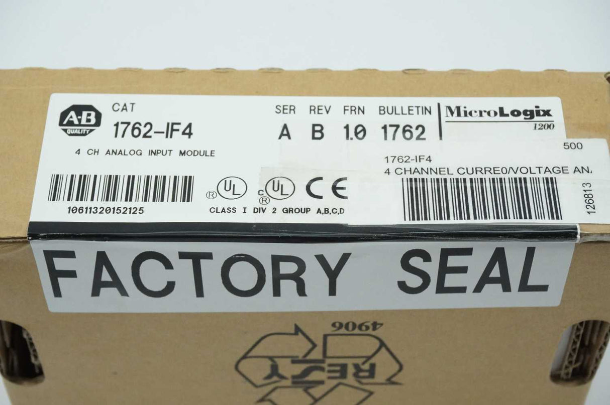 AB 1762-IF4 MicroLogix 1200 Series A 4 CH Analog Input Module