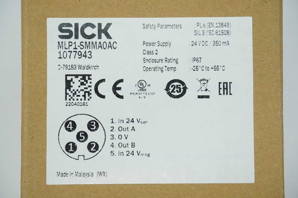 SICK 1077943 MLP1-SMMA0AC Power Supply 24VDC 350mA