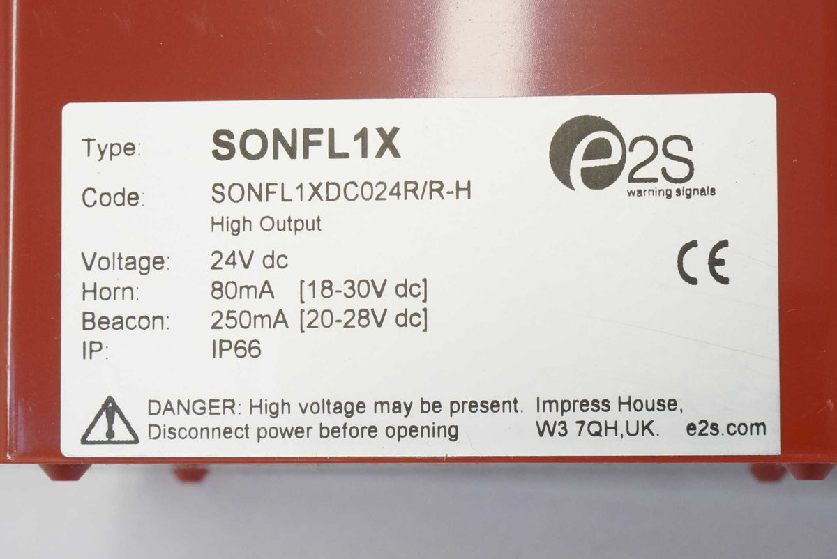 E2S Warning Signals SONFL1XDC024R/R-H Sonora Alarm Horn & Xenon Strobe Beacon