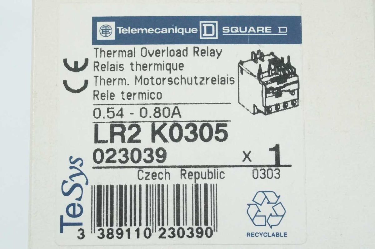 TELEMECANIQUE LR2K0305 TeSys Thermal Overload Relay 023039