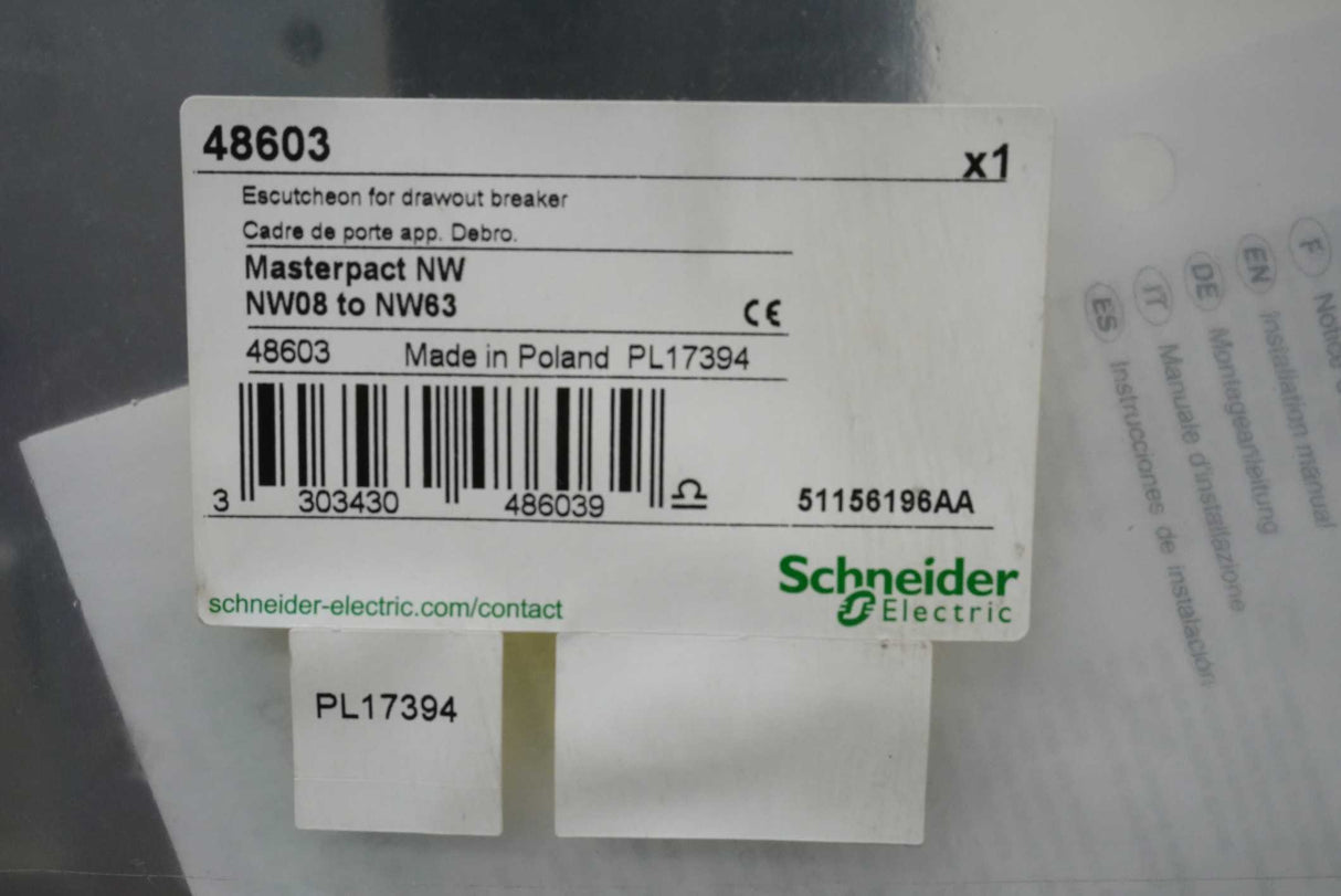 Schneider Electric 18100197449 Masterpact NT06H2 NW Series Air Circuit Breaker
