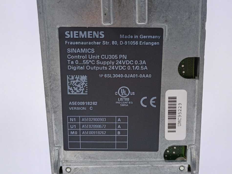 Siemens 6SL3040-0JA01-0AA0 Sinamics S110 Control Unit CU305 DP