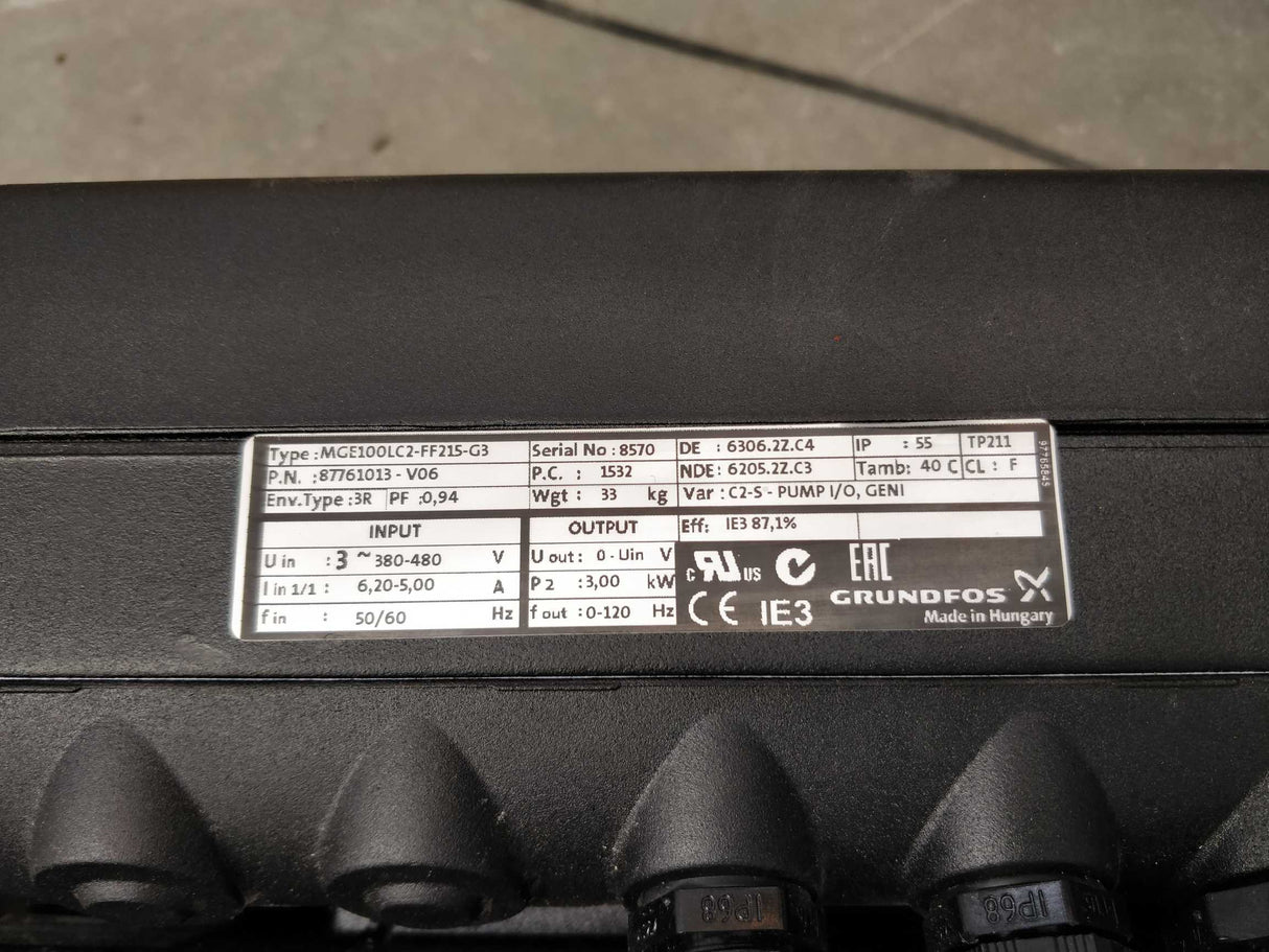 GRUNDFOS 99102239 NBE 32-125/142 A-F2-L-BQQE pump