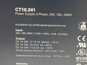 Puls CT10.241 POWER SUPPLY 3-PHASE, 24V, 10A, 240W