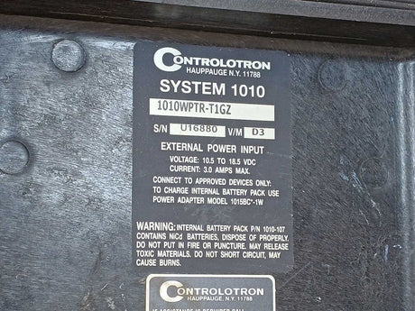 Controlotron 1010WPTR-T1GZ Flow Meter System 1010