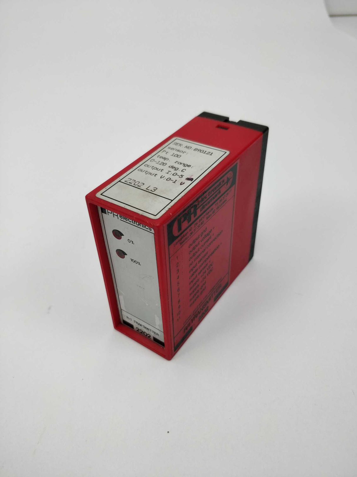 PR Electronics 2202 L3 Serial No. 890121 R/I Transmitter