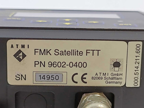 ATMI 9602-0400 FMK Satellite FTT Continuous Gas Monitoring System w/o Sensor