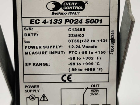 Every Control EC4-133P024 Single Output Digital Thermoregulator EC 4-133 P024