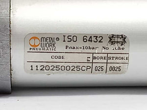 Metal Work 1120250025CP ISO 6432 Compact Cylinder SL=25mm