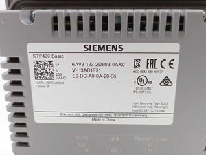 Siemens 6AV2123-2DB03-0AX0 SIMATIC HMI, KTP400 Basic Panel. For spare parts