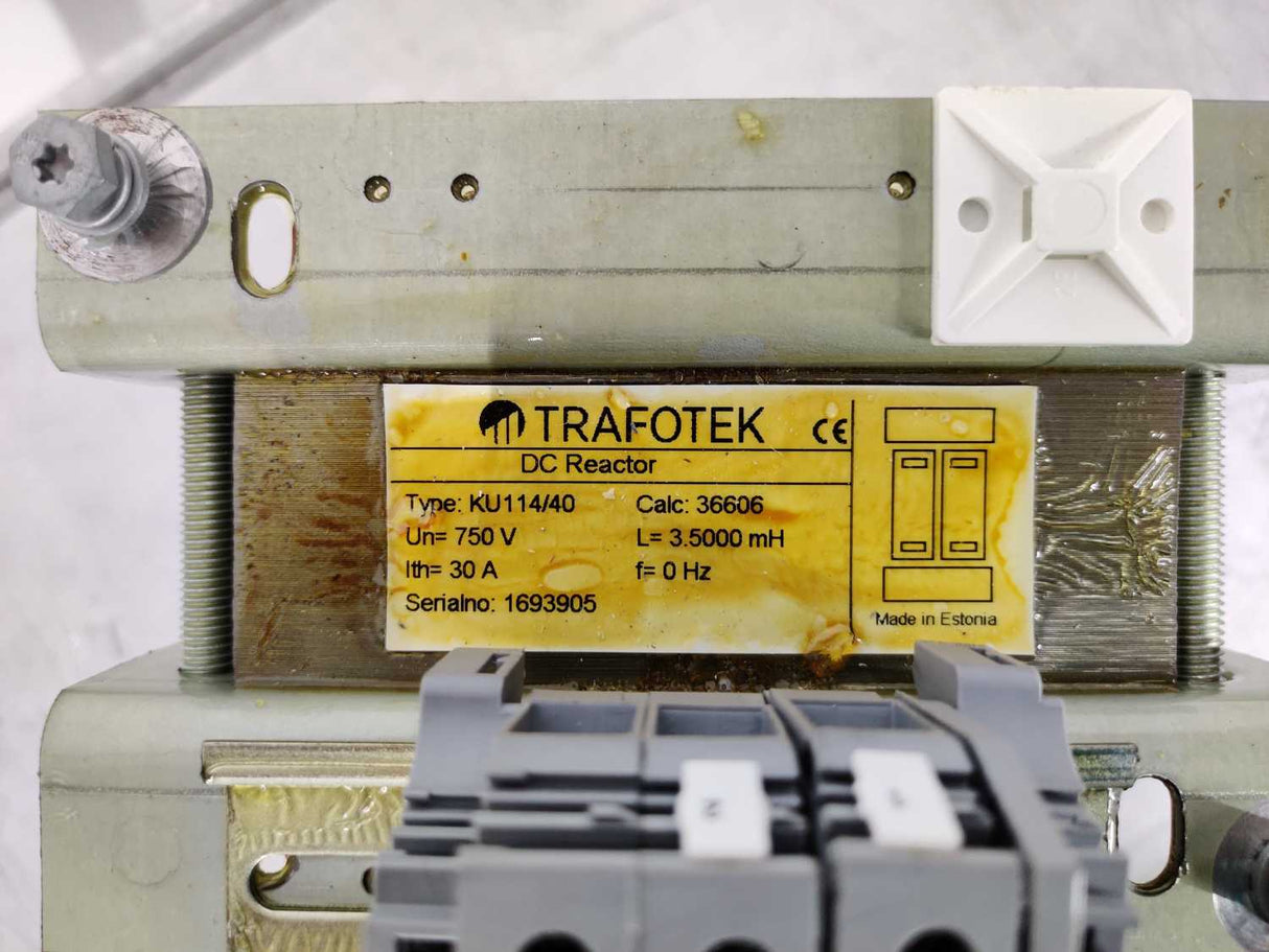 TRAFOTEK KU114/40 DC reactor 30A, 750V