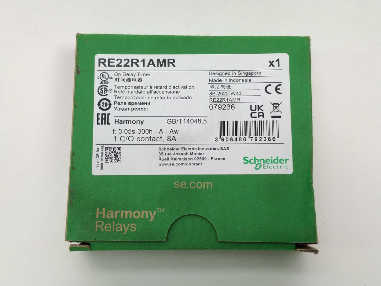 Schneider Electric RE22R1AMR Modular Timing Relay 0,05s-300h