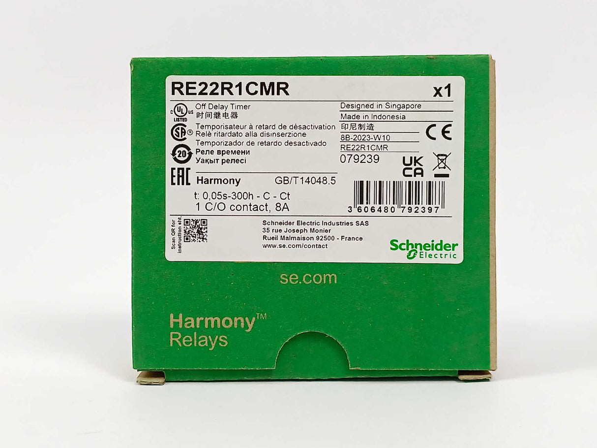 Schneider Electric RE22R1CMR Time Delay Relay 0,05s-300h