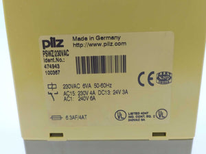 Pilz 474943 PSWZ/230VAC Safety Relay