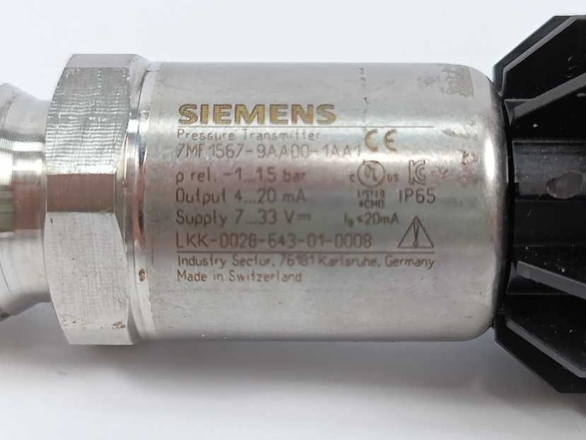 Siemens 7MF1567-9AA00-1AA1 Pressure Transmitter
