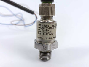 Danfoss 063G2831 Pressure Transmitter MBS 1600, 0-6bar, 0-87psi