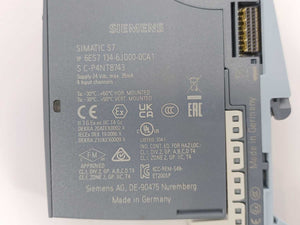 Siemens 6ES7134-6JD00-0CA1 Analog Input Module w/ 6ES7193-6BP40-0DA1