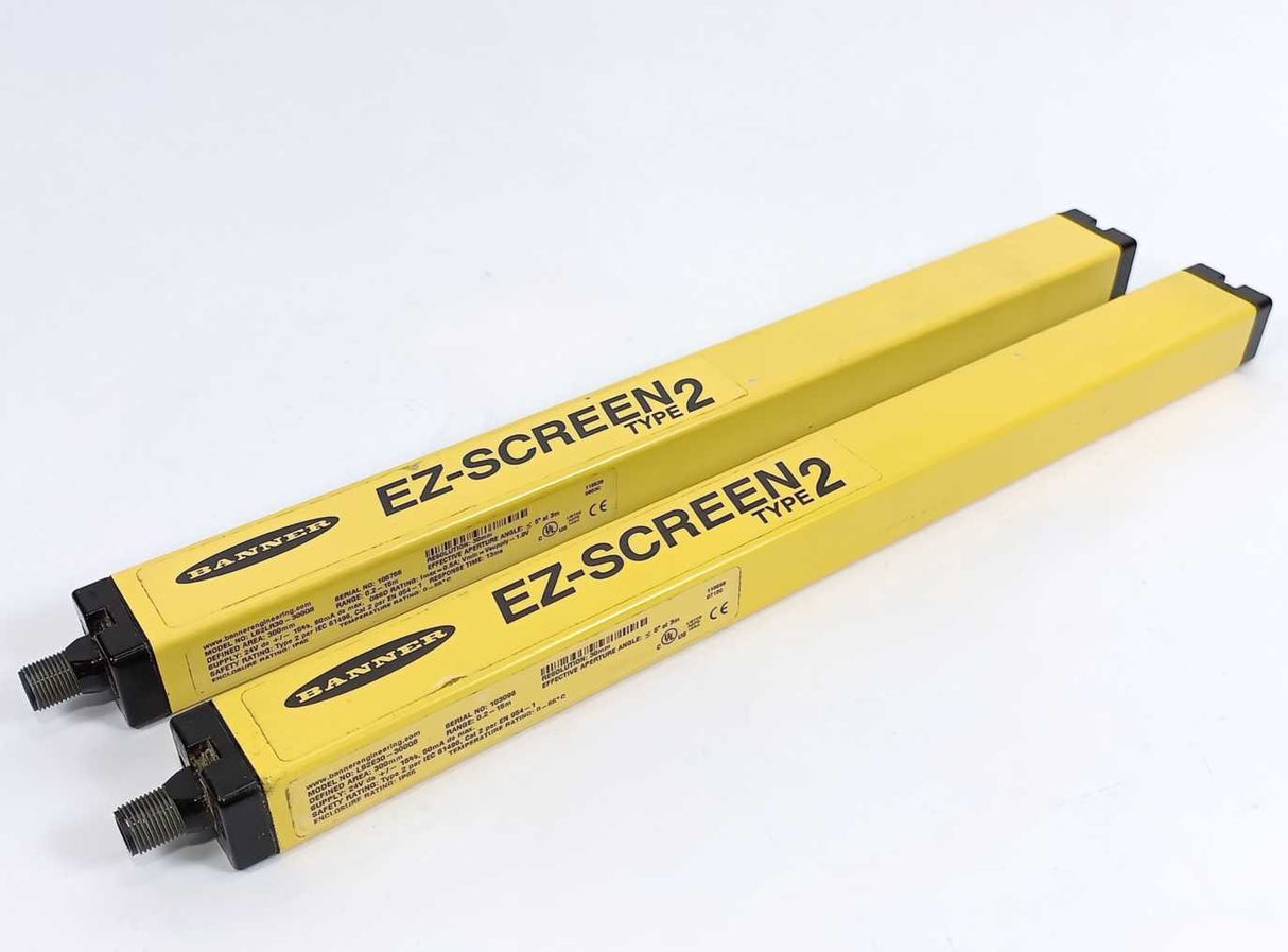 BANNER LS2LR30-300Q8 LS2E30 EZ-Screen Type 2 Emitter+Reciever Batch 2pcs.