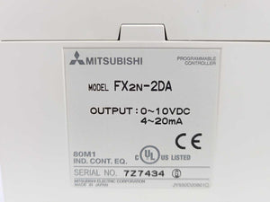 Mitsubishi FX2N-2DA Programmable Controller 0~10 VDC 4~20mA