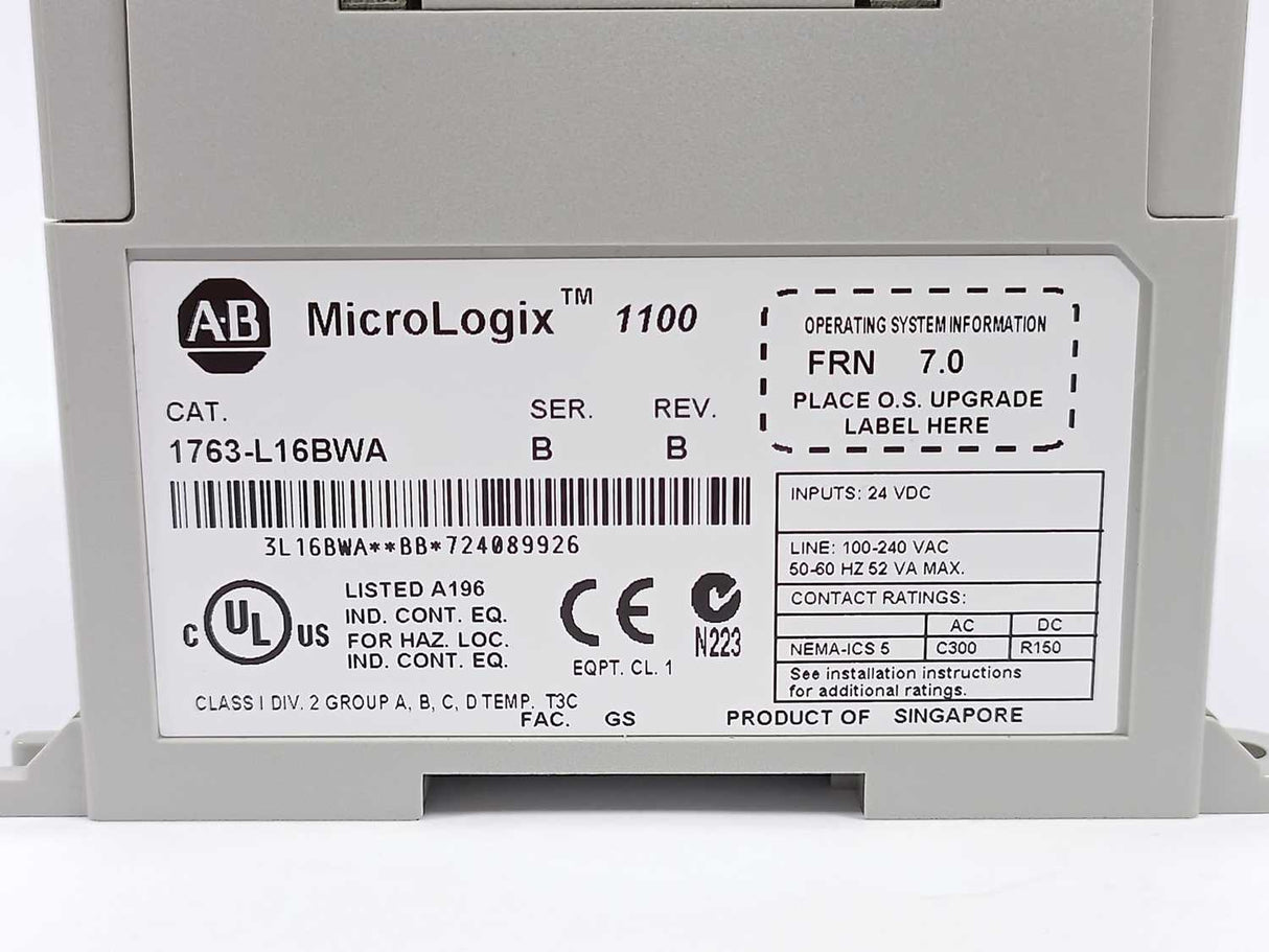 AB 1763-L16BWA MicroLogix Ser. B, 16 Point Controller