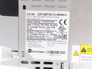 AB 22F-D8P7N113 Ser. A Frequency AC Drive 3.7kW / 5.0HP