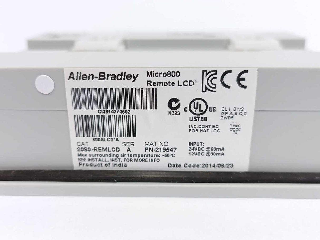 AB 2080-REMLCD PN-219547 Ser. A Micro800 Remote LCD Display