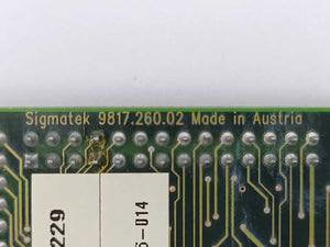 Sigmatek 9817.260.02 01-206-014 Control Board
